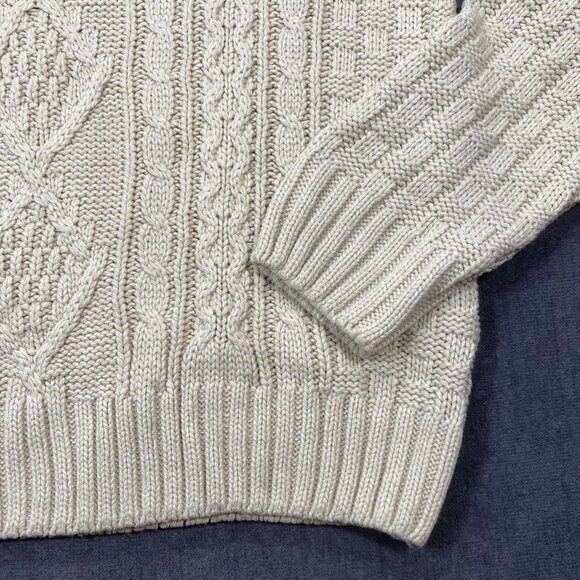 ASOS Womens Cable Knit Sweater Shawl Collar Small Beige Long Sleeve Pullover - Picture 6 of 11